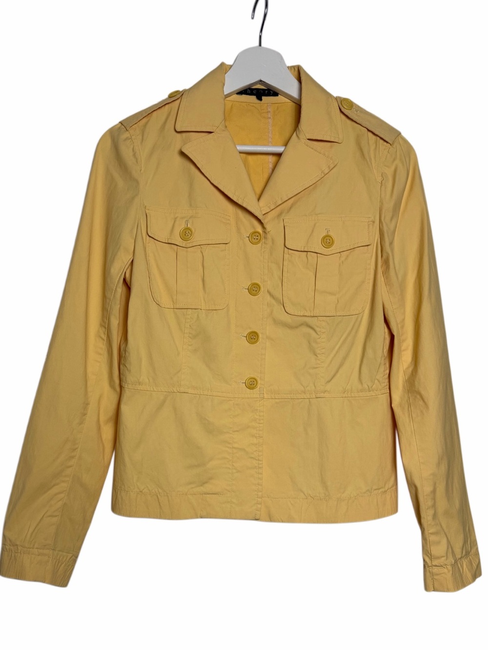THEORY Utility Yellow Button Down Jacket